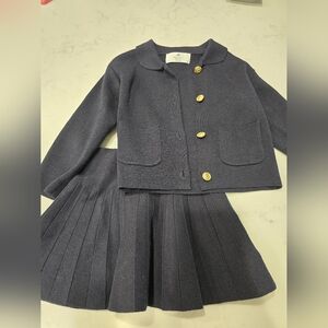 H& M Kids Navy Jacket & Skirt Set